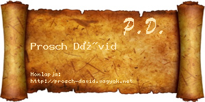 Prosch Dávid névjegykártya